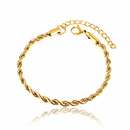 Gold Rope Bracelet with Reflection
