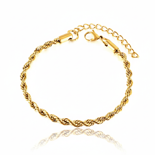 Gold Rope Bracelet with Reflection