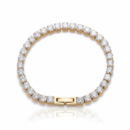 Gold Tennis Bracelet with Reflection
