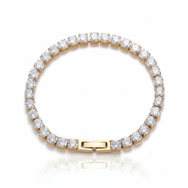 Gold Tennis Bracelet with Reflection