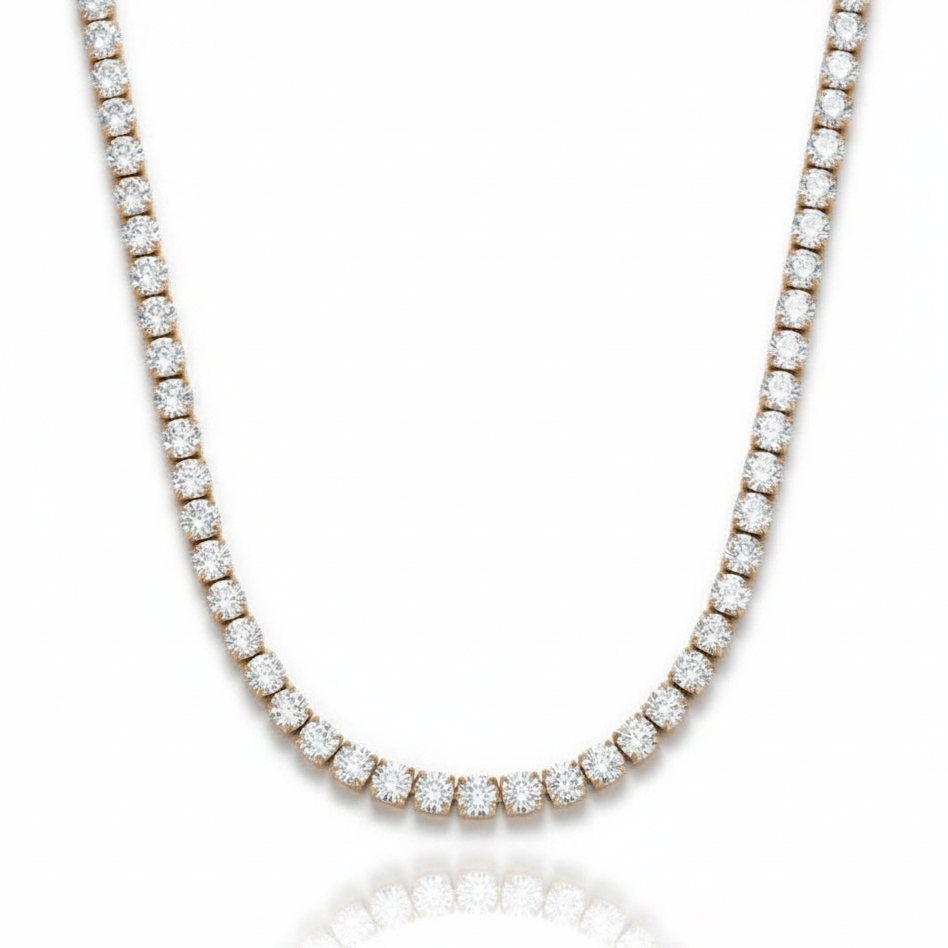 18k gold plated tennis necklace