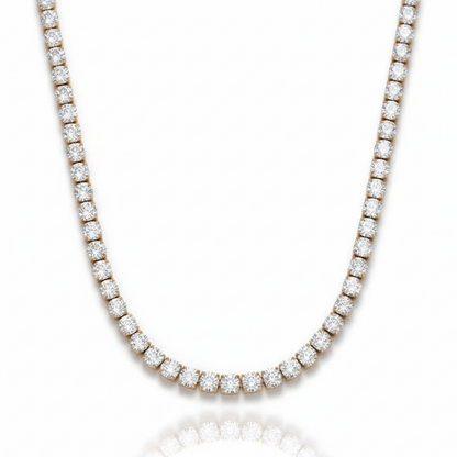 18k gold plated tennis necklace