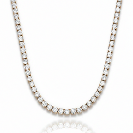 18k gold plated tennis necklace