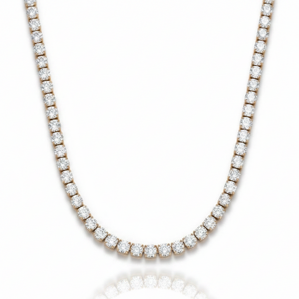 18k gold plated tennis necklace