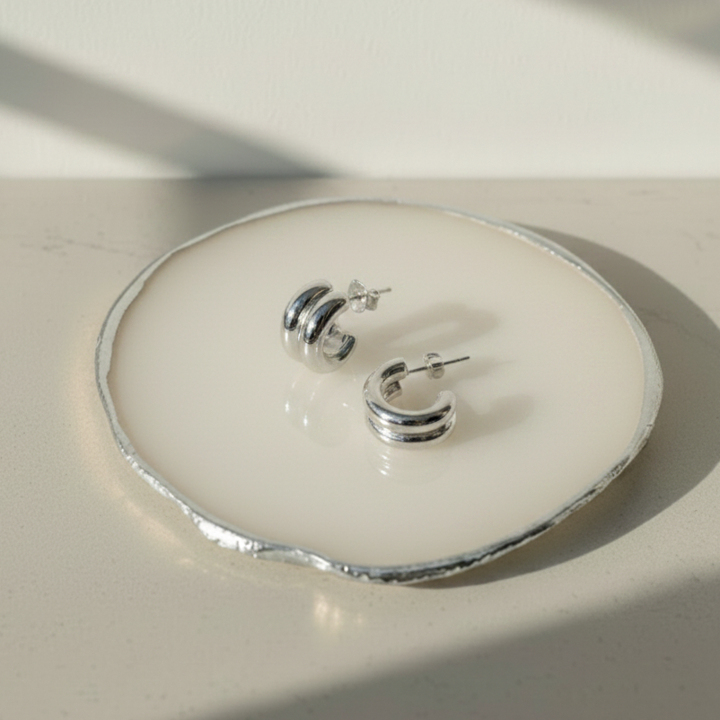 Realistic Silver Earrings