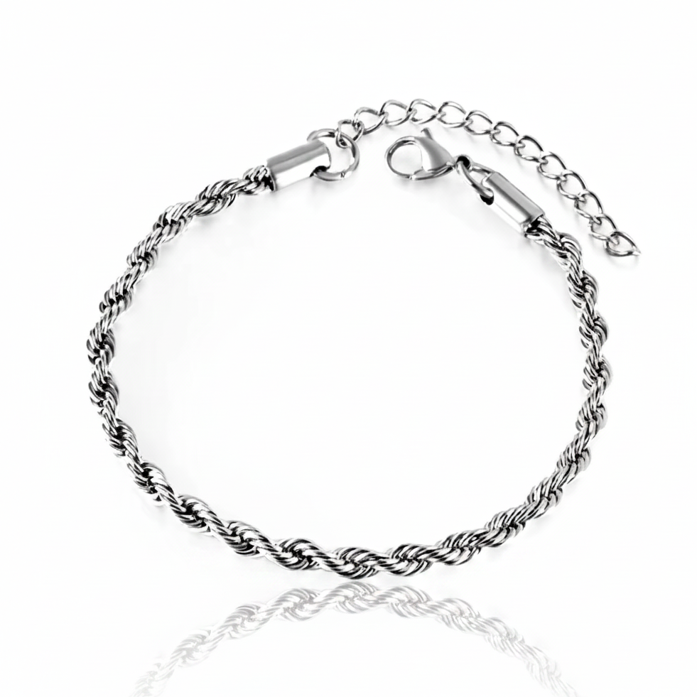 Silver Rope Bracelet with Reflection