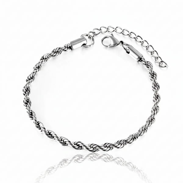 Silver Rope Bracelet with Reflection