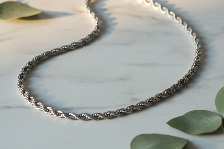Silver Rope Chain — Marble Eucalyptus