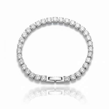 Silver Tennis Bracelet with Reflection