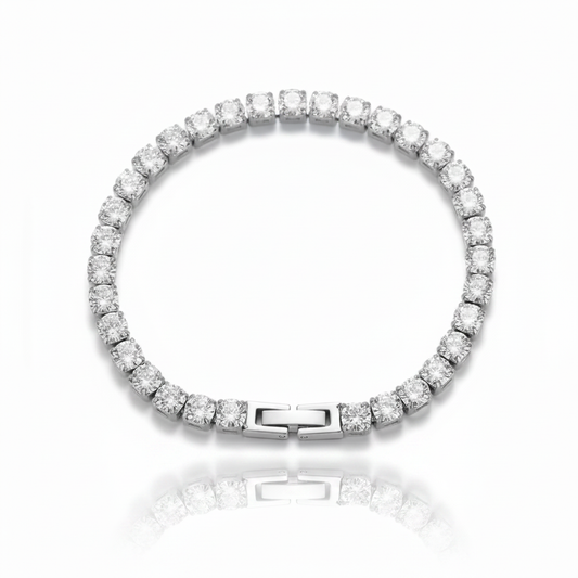 Silver Tennis Bracelet with Reflection