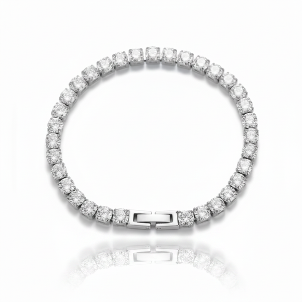 Silver Tennis Bracelet with Reflection